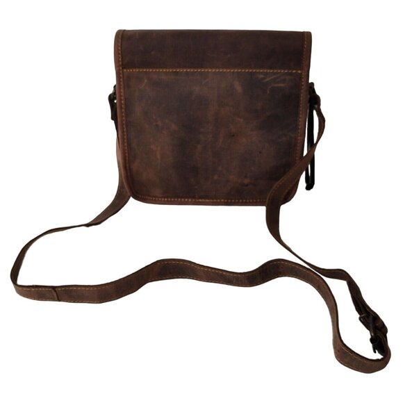 Le Papillon Brown Faux Leather Crossbody Messenger Bag Purse Handbag NEW - Picture 3 of 11